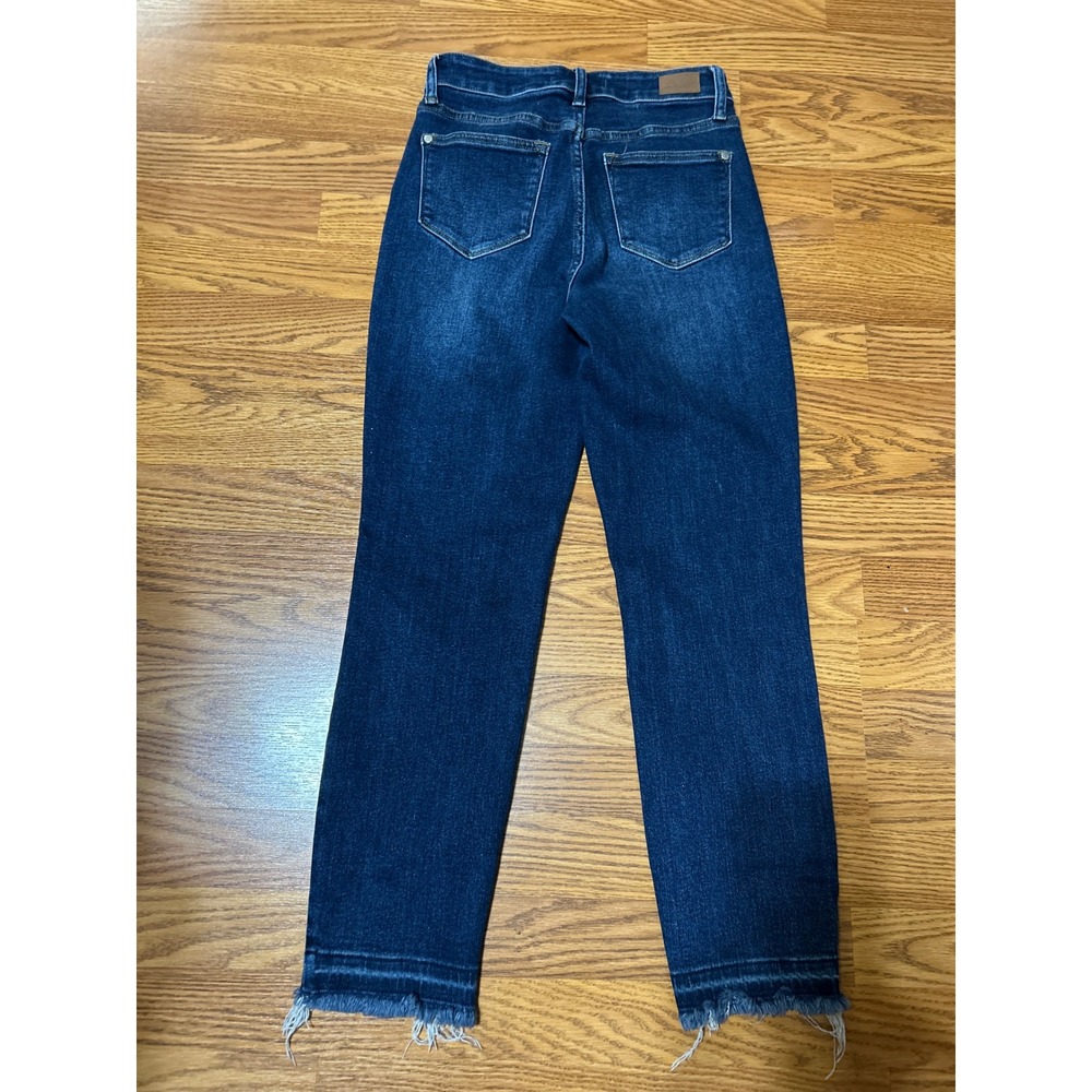 Judy Blue Slim Fit Dark Wash Raw Hem Jeans JB88704 Size 3/26 - Picture 5 of 6